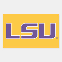 LSU Purple & White Logo Rectangular Stickers