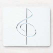 Lt. Blue Brushstroke Treble Clef mousepads