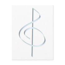 Lt. Blue Brushstroke Treble Clef postcards