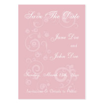 Lt Pink Swirls Save The Date Profile Card business cards by 13BlackCatsDesigns Lt Pink Swirls Save The Date Profile Card business cards