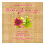 Luau Birthday Party Invite Hibiscus Flower Weave