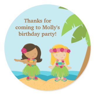 Luau Birthday Party Sticker sticker
