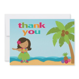 Luau Birthday Party Thank You Card invitation