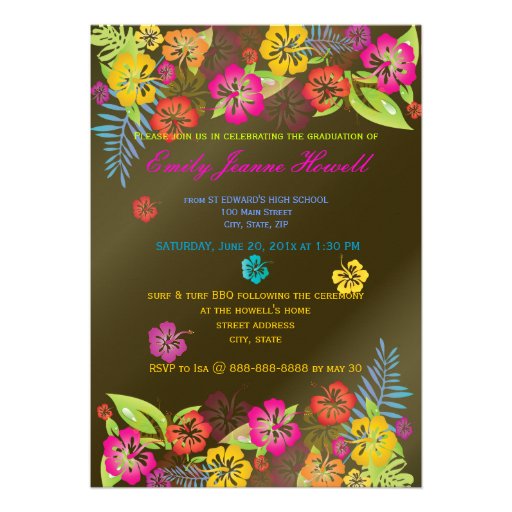 Luau Graduation Party Announcement
