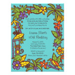 Luau Hawaiian Party Personalized Announcements