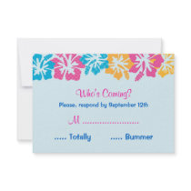 Luau Hibiscus Sweet Sixteen (16) RSVP Card Personalized Invite