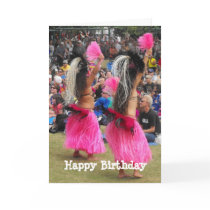 Luau Hula Dancers, Maui Hawaii, Birthday Greeting Cards
