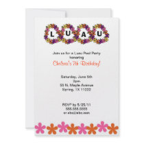 Luau Leis Invitation for birthday or pool party