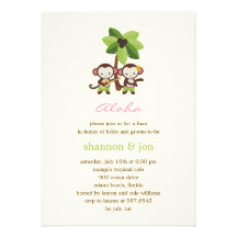 Luau Monkeys Engagement Party or Shower Invitation