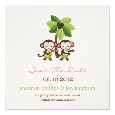 Luau Monkeys Save The Date Announcement