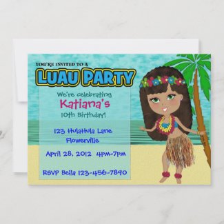 Luau Party Custom Invitation