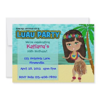 Luau Party Custom Invitation invitation