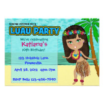 Luau Party Custom Invitation invitations