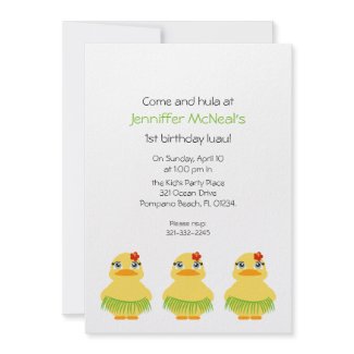 LUAU party HULA girl custom BIRTHDAY invitation invitation