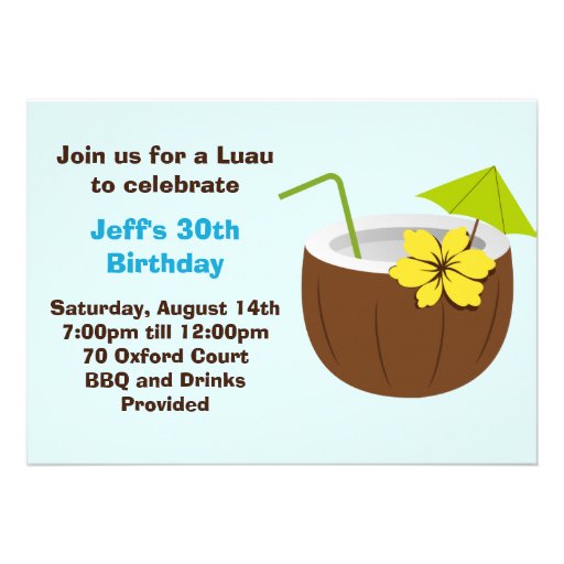 Luau Party Invitation
