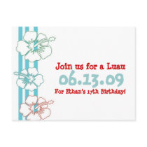 Luau Party Invitations postcards