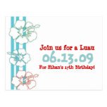 Luau Party Invitations Postcard