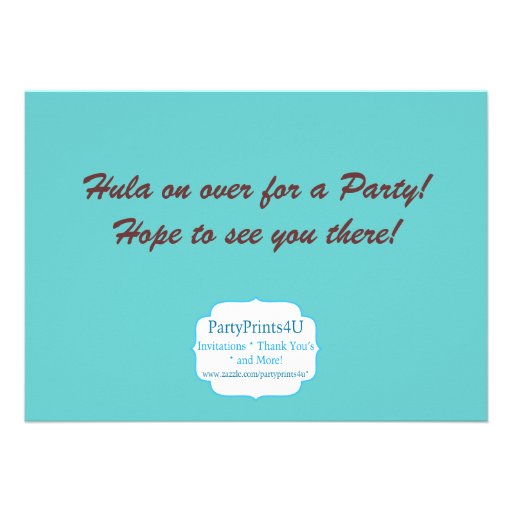 Luau Party Invite, Turquoise Damask and Tiki Man