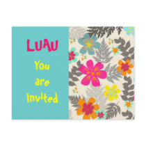 Luau Time party invitation postcard