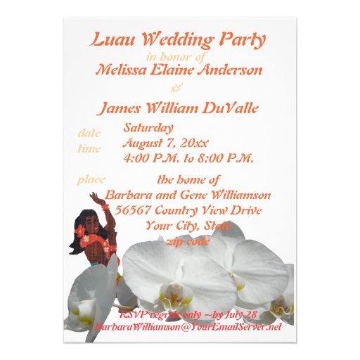 Luau Wedding Party for Couples Invitations from Zazzle.com