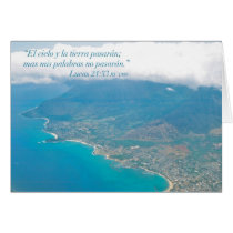 Lucas 21:33 Horizontal con Oahu desde el Aire Cards