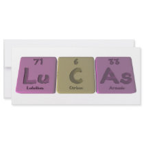Lucas as Lutetium Carbon Arsenic Personalized Rack Card