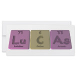 Lucas as Lutetium Carbon Arsenic Personalized Rack Card