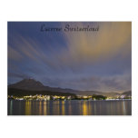 Lucerne Switzerland Night Scene with Mount Pilatus Post Cards