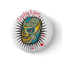 Lucha Libre Mexican Wrestling Mask buttons