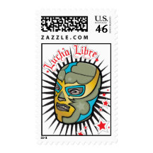 Lucha Libre Mexican Wrestling Mask Stamp