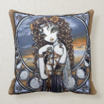 Lucia Fairy Moon Sunset Art Pillow