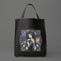 "Lucia" Gothic Flower Moon Fairy Art Canvas Bag