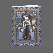 "Lucia" Gothic Flower Moon Fairy Art Greeting Card