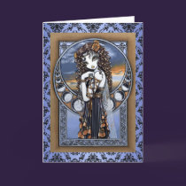 "Lucia" Gothic Flower Moon Fairy Art Greeting Card cards