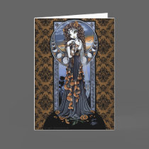 "Lucia" Gothic Flower Moon Fairy Art Greeting Card