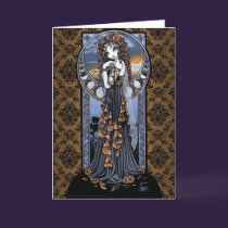 "Lucia" Gothic Flower Moon Fairy Art Greeting Card cards