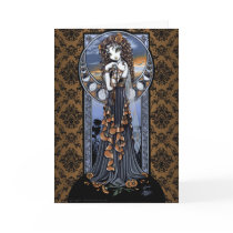 "Lucia" Gothic Flower Moon Fairy Art Greeting Card by mykajelina "Lucia" Gothic Flower Moon Fairy Art Greeting Card