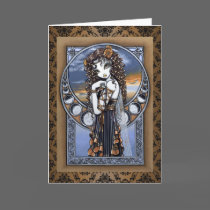 "Lucia" Gothic Flower Moon Fairy Art Greeting Card