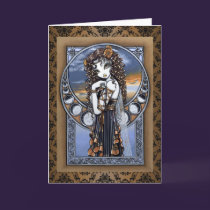 "Lucia" Gothic Flower Moon Fairy Art Greeting Card cards