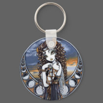 "Lucia" Gothic Flower Moon Fairy Art Keychain