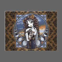 "Lucia" Gothic Flower Moon Fairy Art Postcard