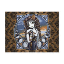 "Lucia" Gothic Flower Moon Fairy Art Postcard by mykajelina "Lucia" Gothic Flower Moon Fairy Art Postcard