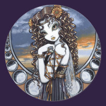 "Lucia" Gothic Flower Moon Fairy Art Stickers stickers