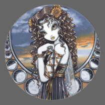 "Lucia" Gothic Flower Moon Fairy Art Stickers
