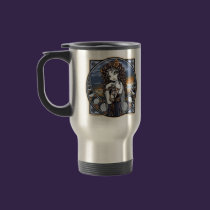 "Lucia" Gothic Flower Moon Fairy Art Travel Mug mugs