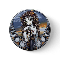 "Lucia" Gothic Flower Moon Fairy Pinback Button