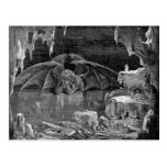 Lucifer Vintage Woodcut Engraving postcard
