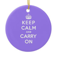 Lucious Lavender Keep Calm and Carry On Ornament