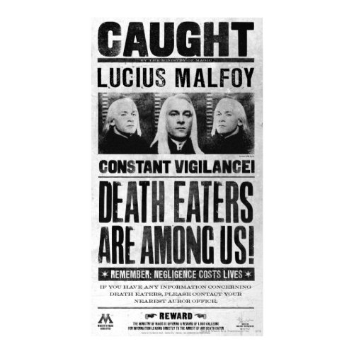 Lucius Malfoy Wanted Poster print