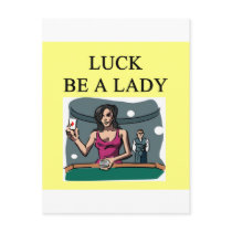 luck be a lady gambler design postcards